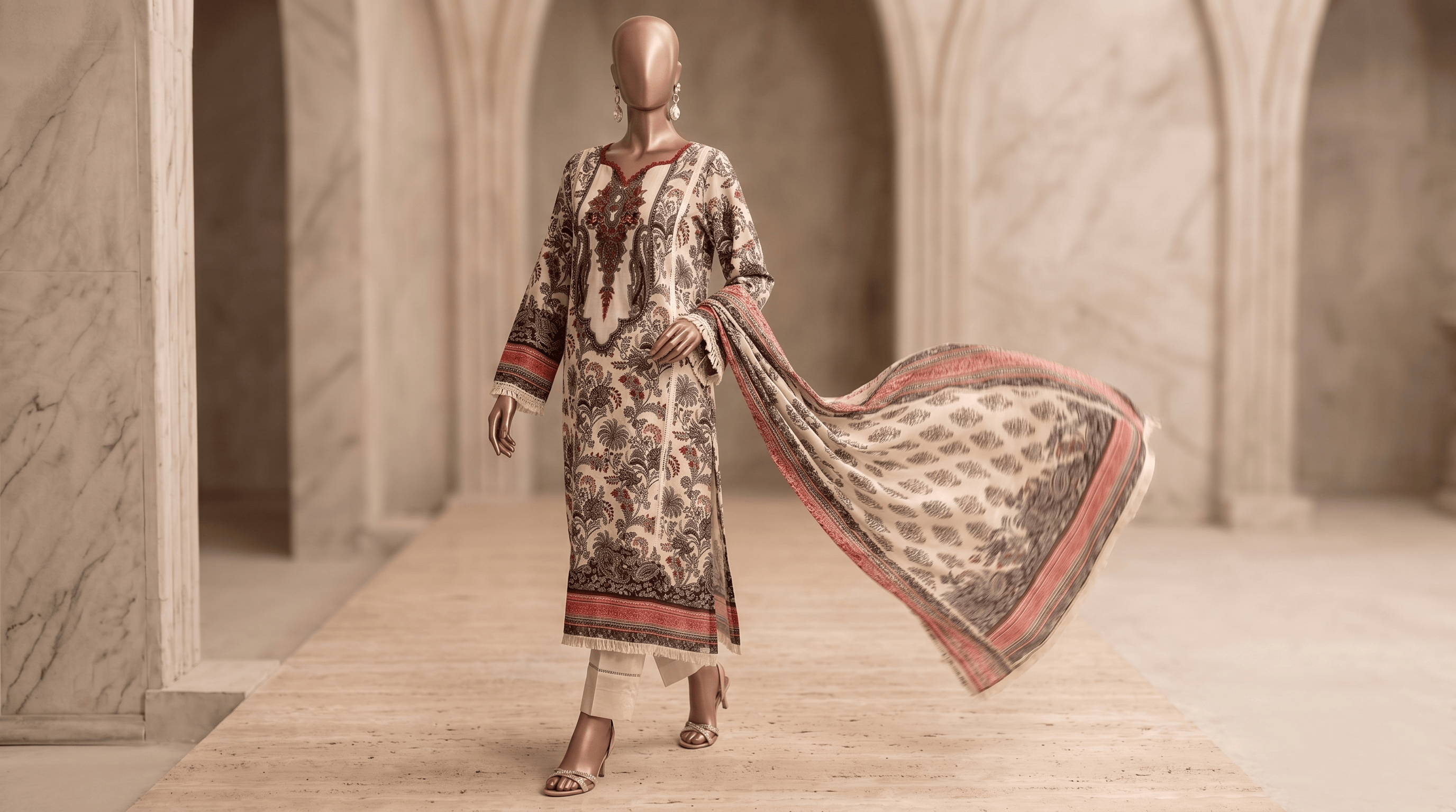 🌸 GUL AHMED SUMMER LAWN 3-PIECE SUIT – ELEGANT PRINTED SUMMER OUTFIT 🌸