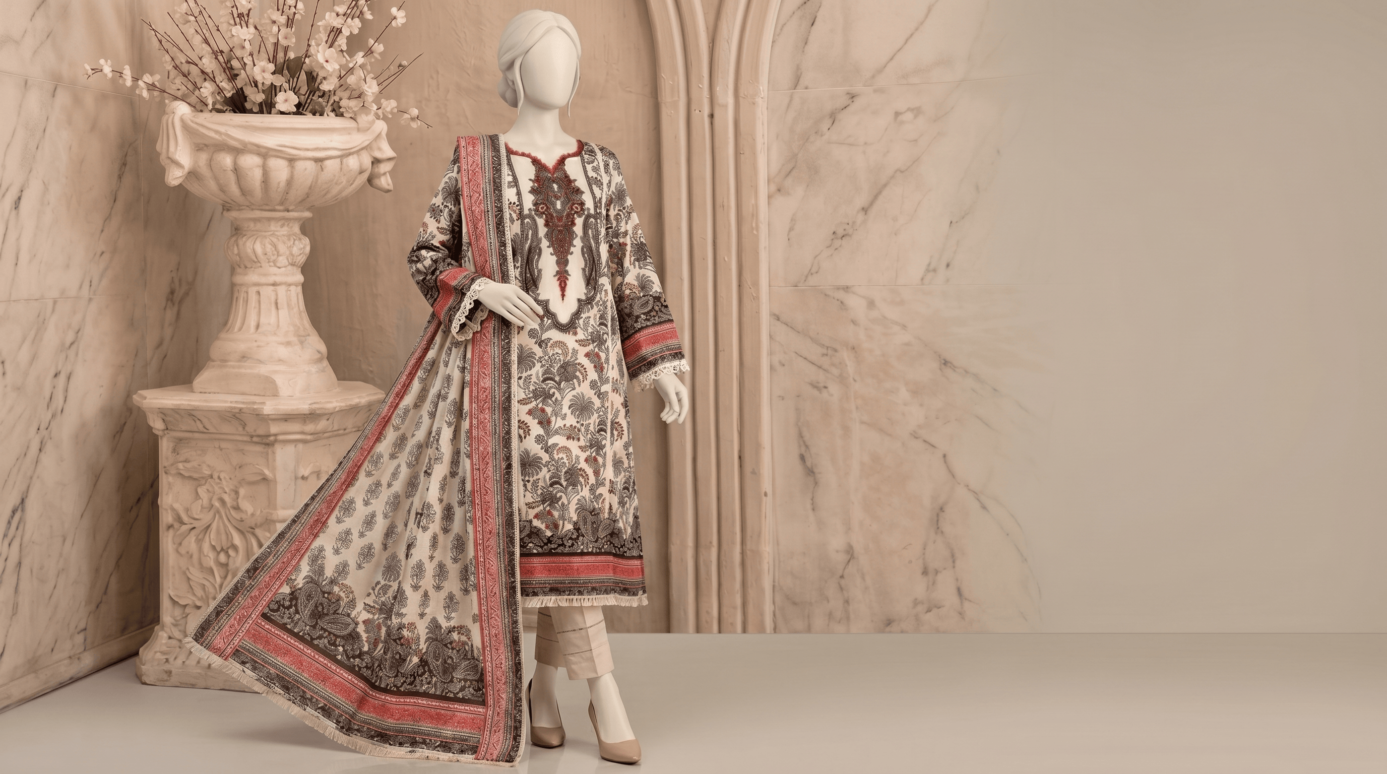 🌸 GUL AHMED SUMMER LAWN 3-PIECE SUIT – ELEGANT PRINTED SUMMER OUTFIT 🌸