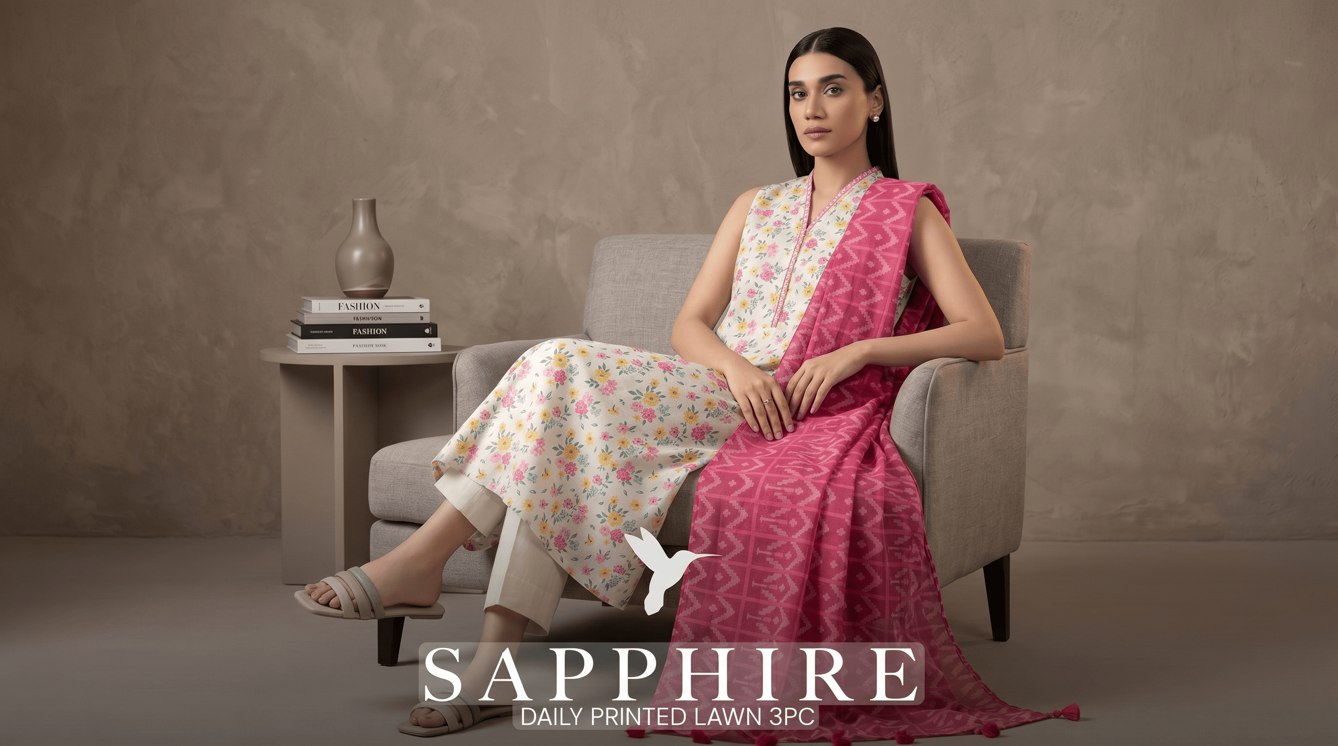 Sapphire – Premium Printed Lawn Suit: Made with soft, breathable lawn fabric to keep you cool and comfortable throughout the day