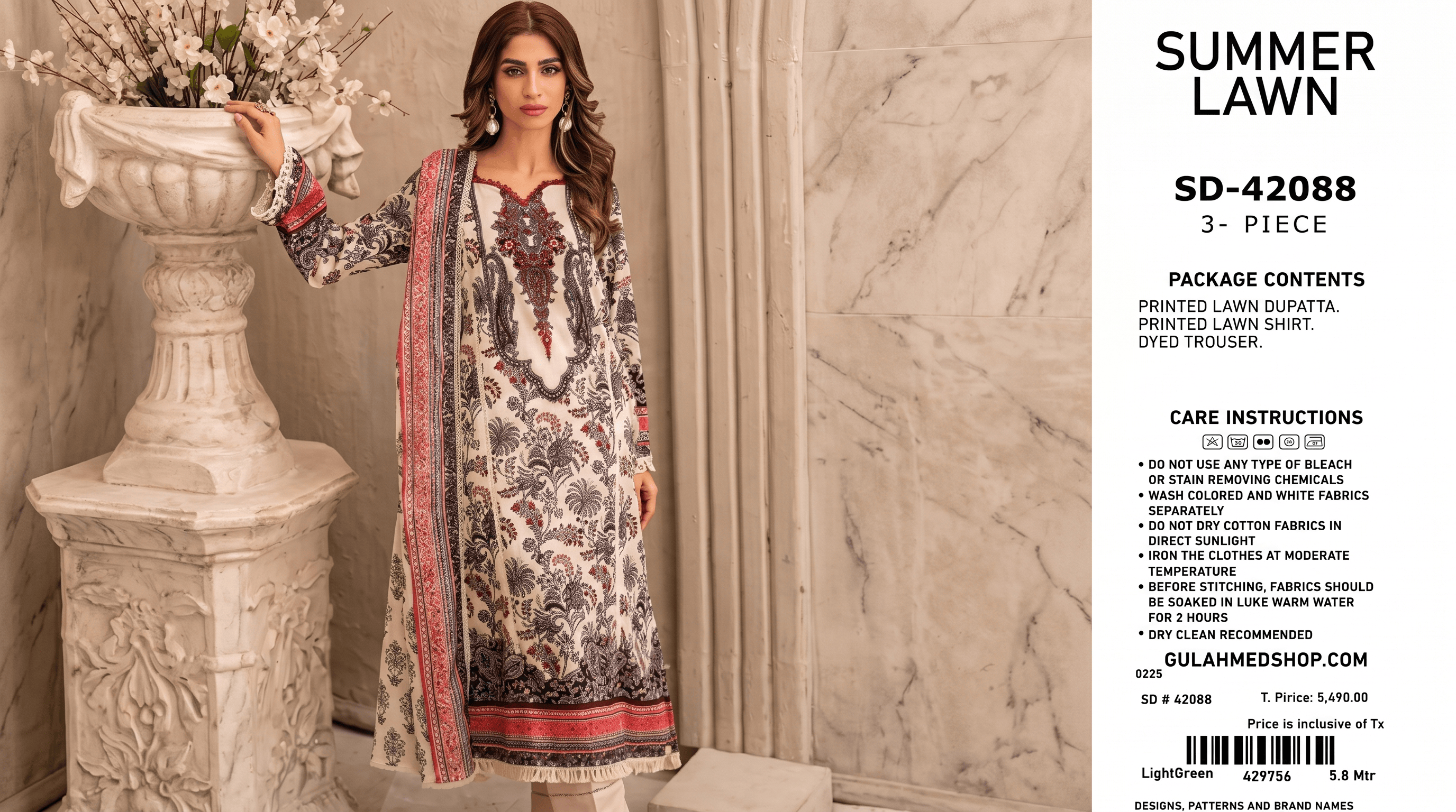 🌸 GUL AHMED SUMMER LAWN 3-PIECE SUIT – ELEGANT PRINTED SUMMER OUTFIT 🌸