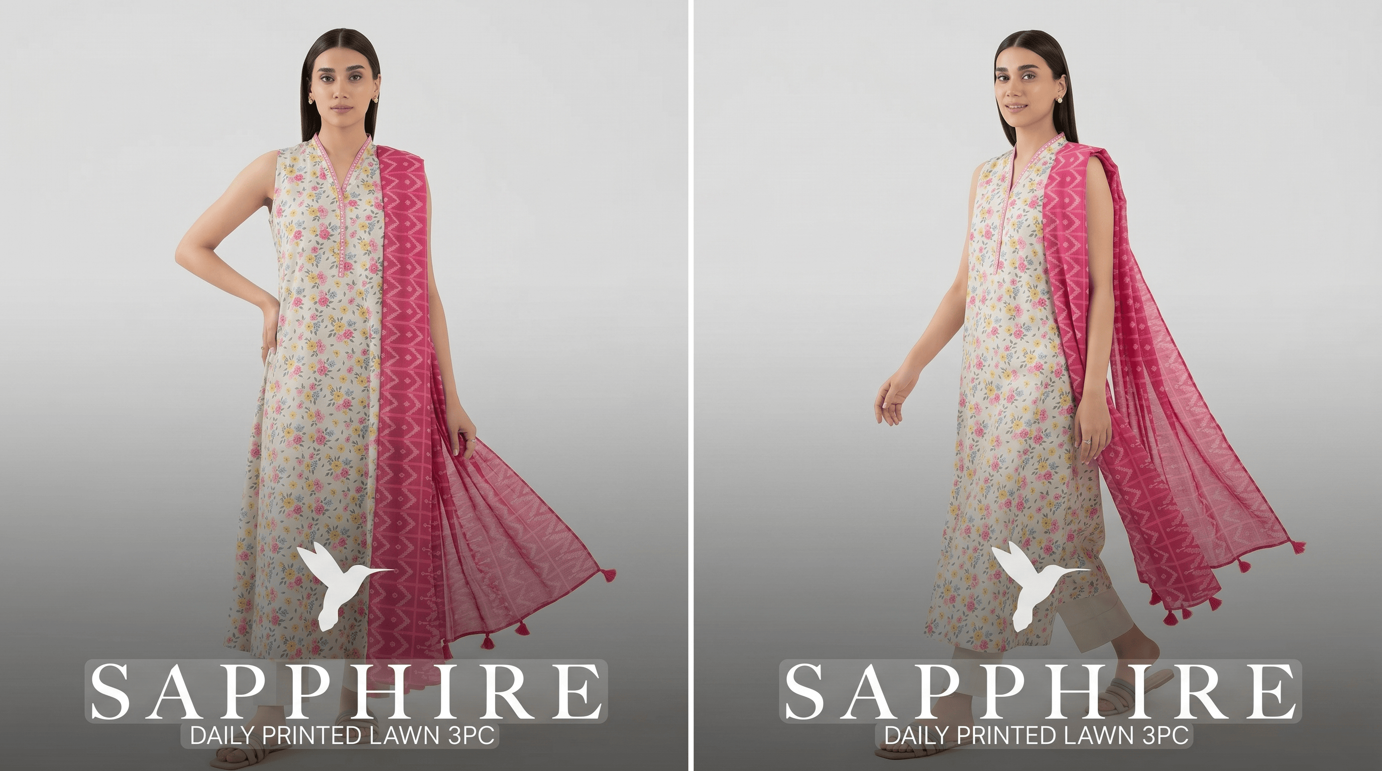 Sapphire – Premium Printed Lawn Suit: Made with soft, breathable lawn fabric to keep you cool and comfortable throughout the day